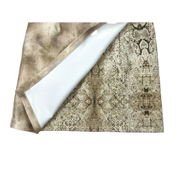Ronny Kobo Jolinda in Neutral Bonded Faux Wrap Short Skirt  Women's Size L  Tan - Picture 3 of 11